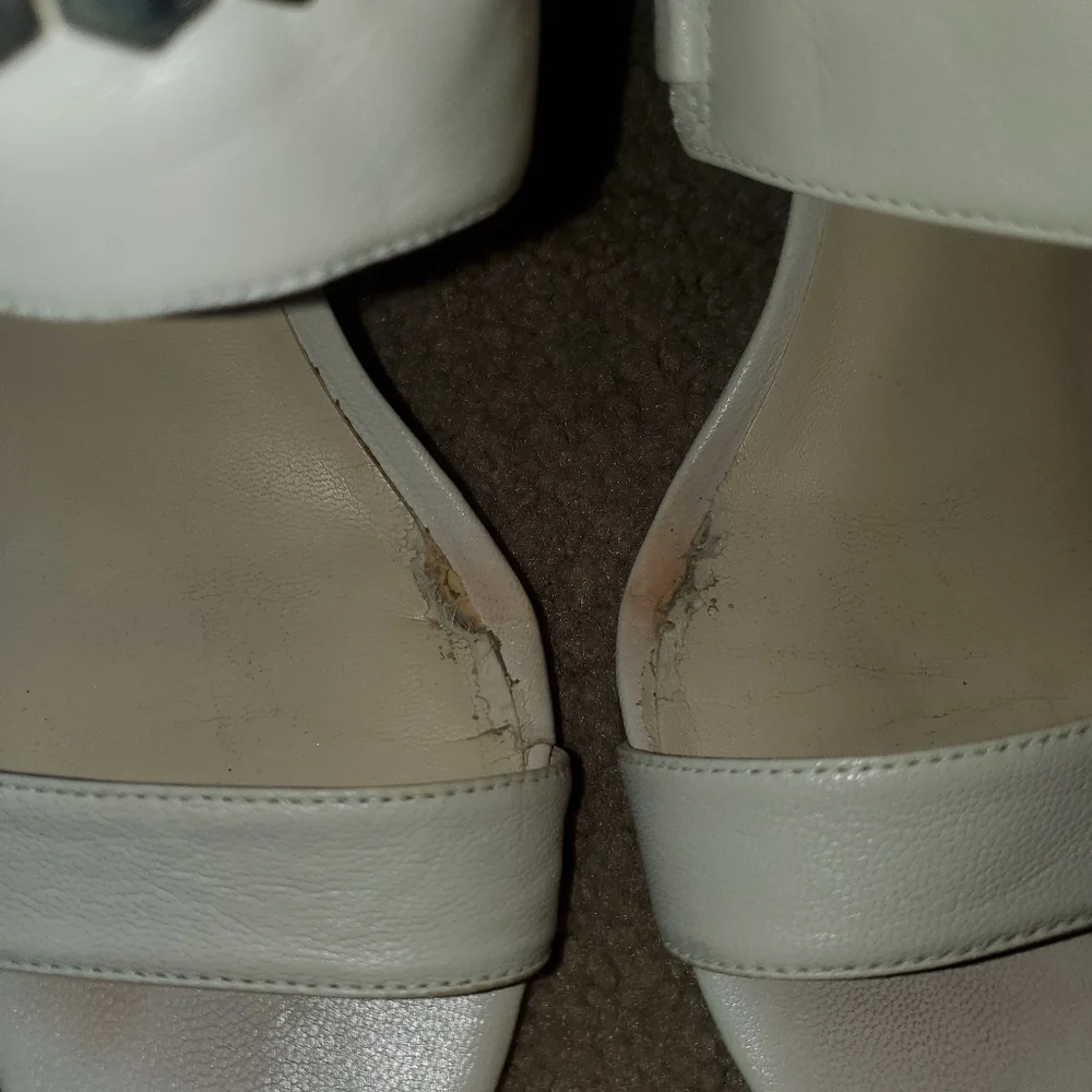 Nine West Dawnonme Open Toe Leather Dress Sandal, Size: 10, Off-White
